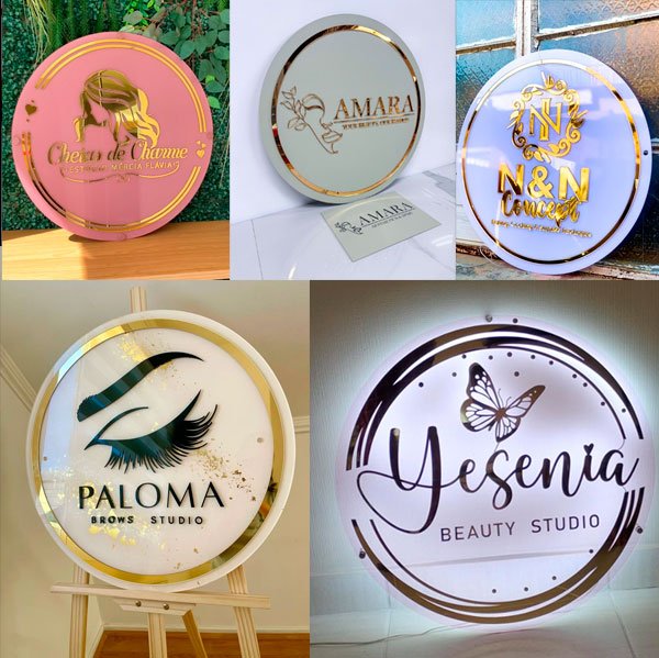 Letrero comercial de Acrilico con vinil